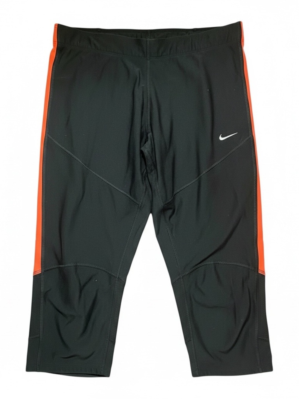 Nike black and orange athletic shorts performance  capri fit size Medium EUC
